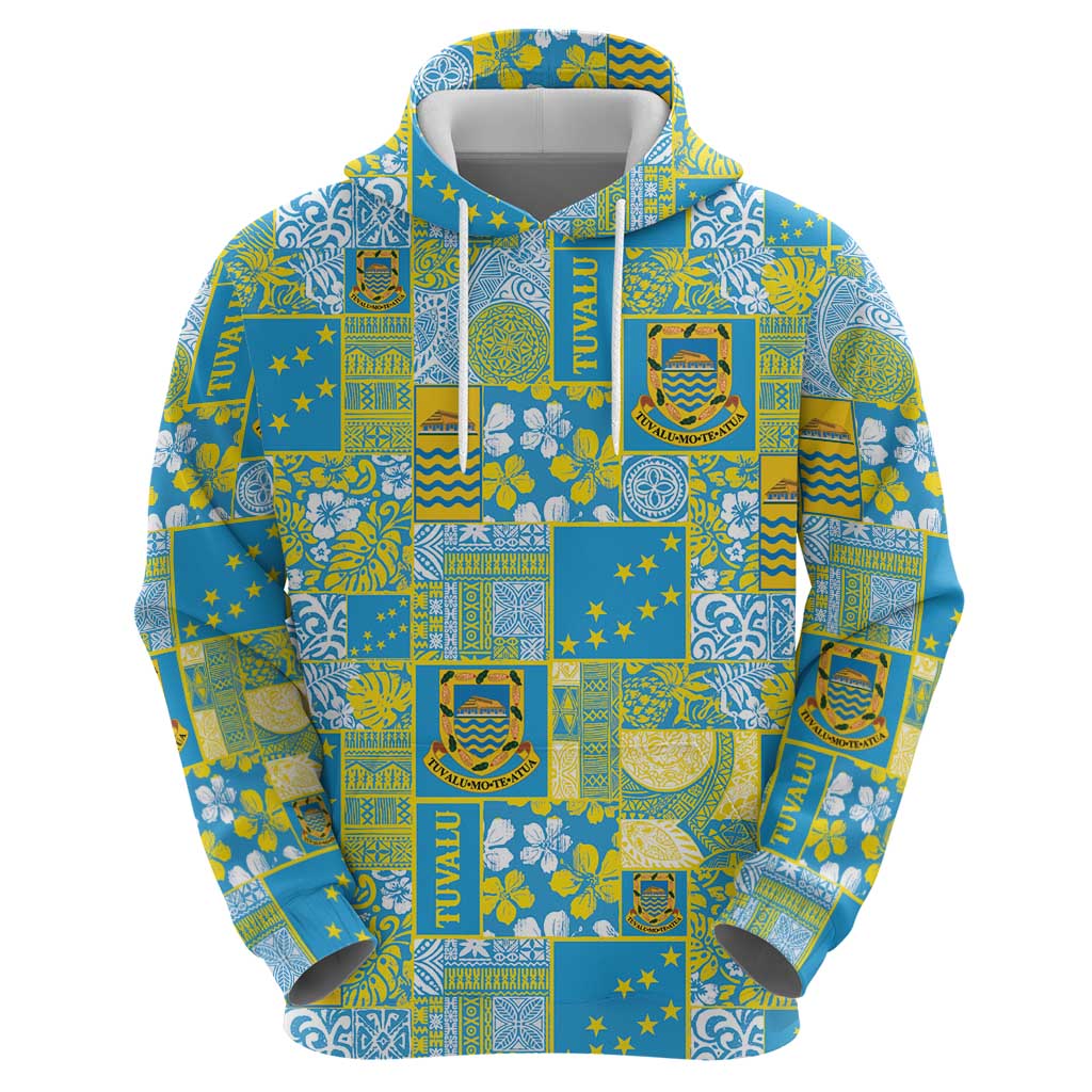 Tuvalu Manuia te Kilisimasi Zip Hoodie Pacific Patchwork Xmas Vibes - Polynesian Pride