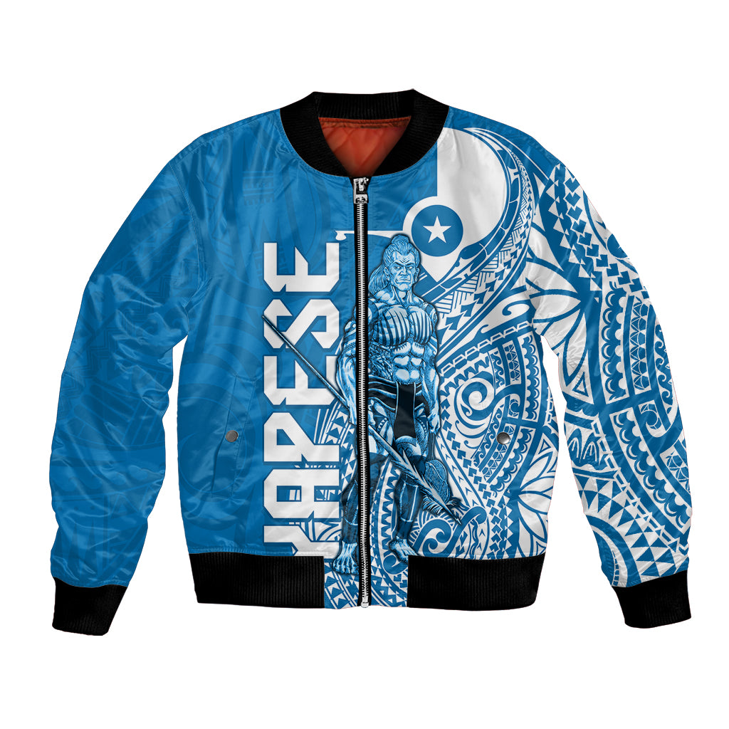 Yap Day 1 March Bomber Jacket Micronesia Yapese Warrior LT9 Unisex Blue - Polynesian Pride