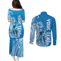 Yap Day 1 March Couples Matching Puletasi and Long Sleeve Button Shirt Micronesia Yapese Warrior LT9 - Polynesian Pride