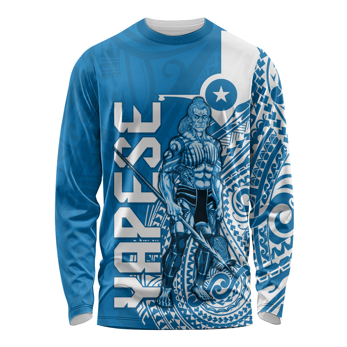 Yap Day 1 March Long Sleeve Shirt Micronesia Yapese Warrior LT9 Unisex Blue - Polynesian Pride