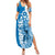 Yap Day 1 March Summer Maxi Dress Micronesia Yapese Warrior LT9 Women Blue - Polynesian Pride