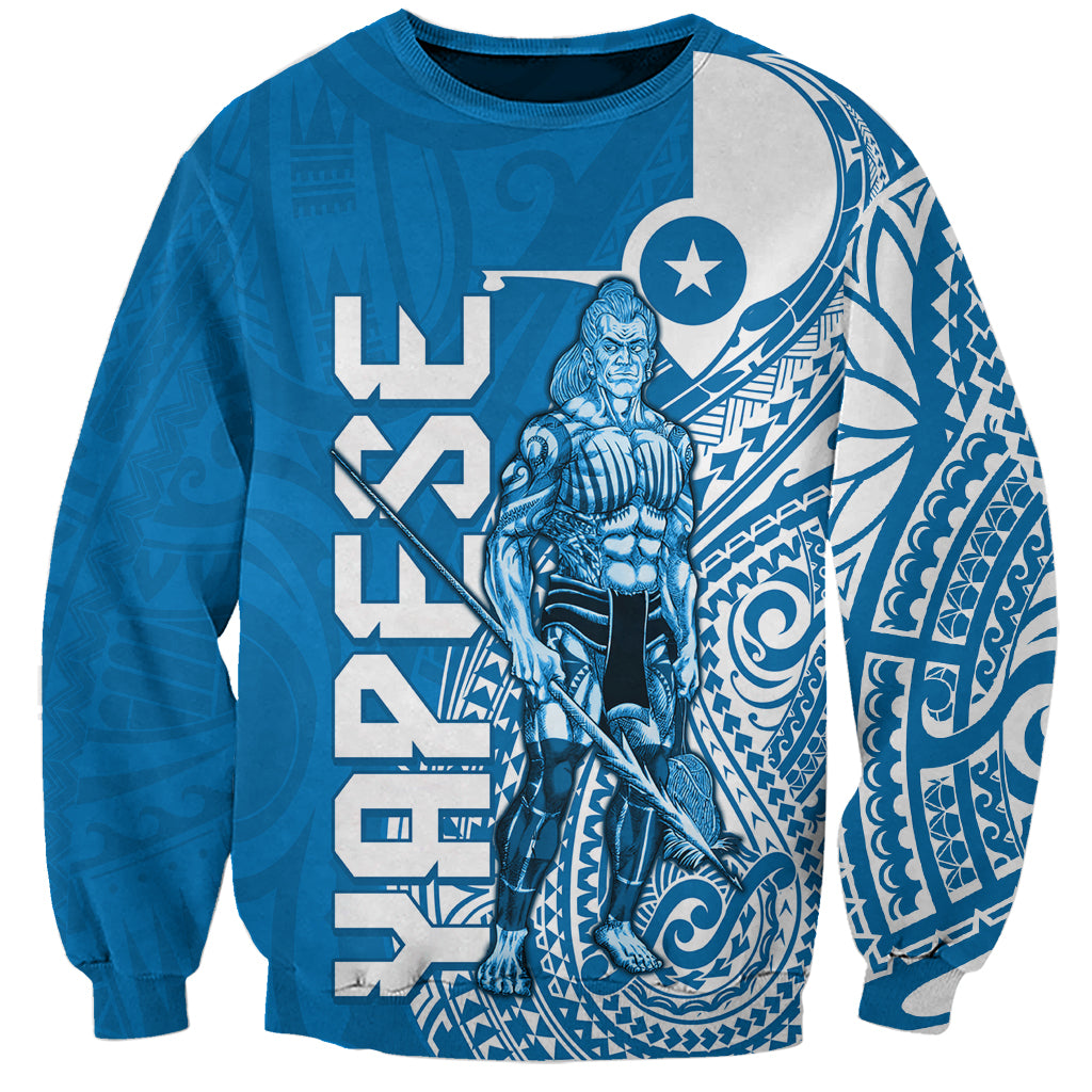 Yap Day 1 March Sweatshirt Micronesia Yapese Warrior LT9 Unisex Blue - Polynesian Pride