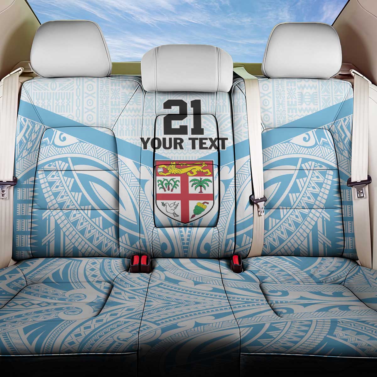 Fiji Football Custom Back Car Seat Cover Bula Boys Go Champions