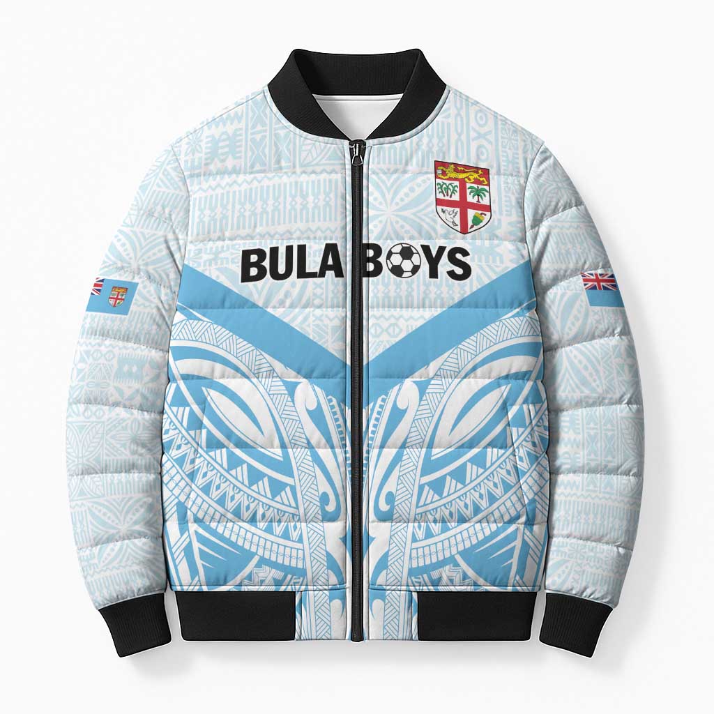 Fiji Football Custom Bomber Puffer Jacket Bula Boys Go Champions LT9 Unisex Blue - Polynesian Pride