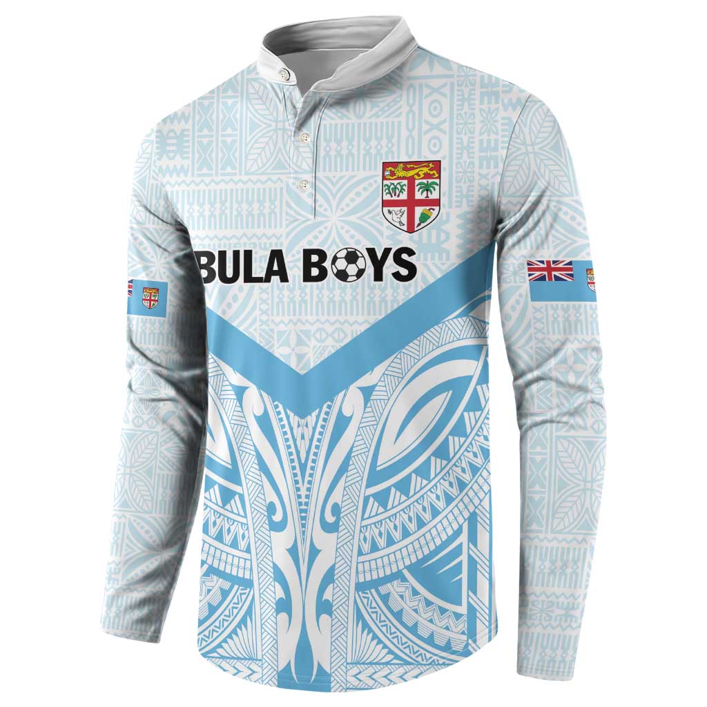 Fiji Football Custom Button Sweatshirt Bula Boys Go Champions