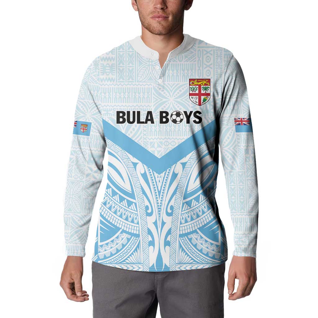 Fiji Football Custom Button Sweatshirt Bula Boys Go Champions