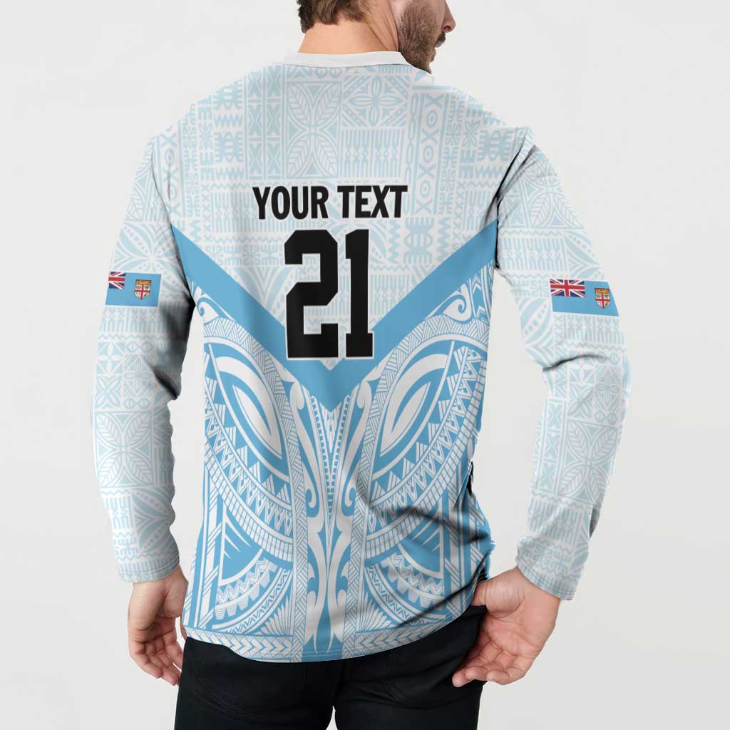 Fiji Football Custom Button Sweatshirt Bula Boys Go Champions