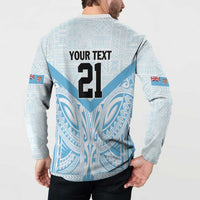 Fiji Football Custom Button Sweatshirt Bula Boys Go Champions