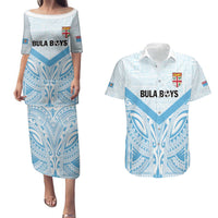 Fiji Football Custom Couples Matching Puletasi and Hawaiian Shirt Bula Boys Go Champions