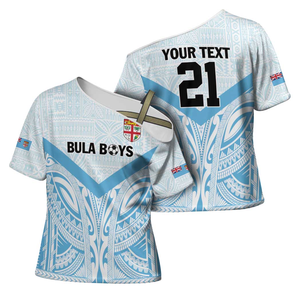 Fiji Football Custom Cross Shoulder Shirt Bula Boys Go Champions LT9 - Polynesian Pride
