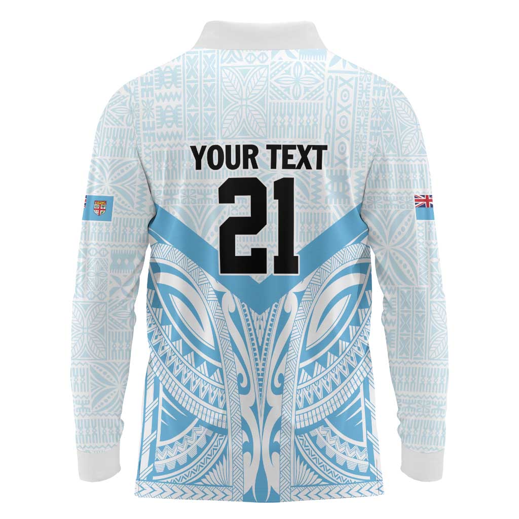Fiji Football Custom Long Sleeve Polo Shirt Bula Boys Go Champions