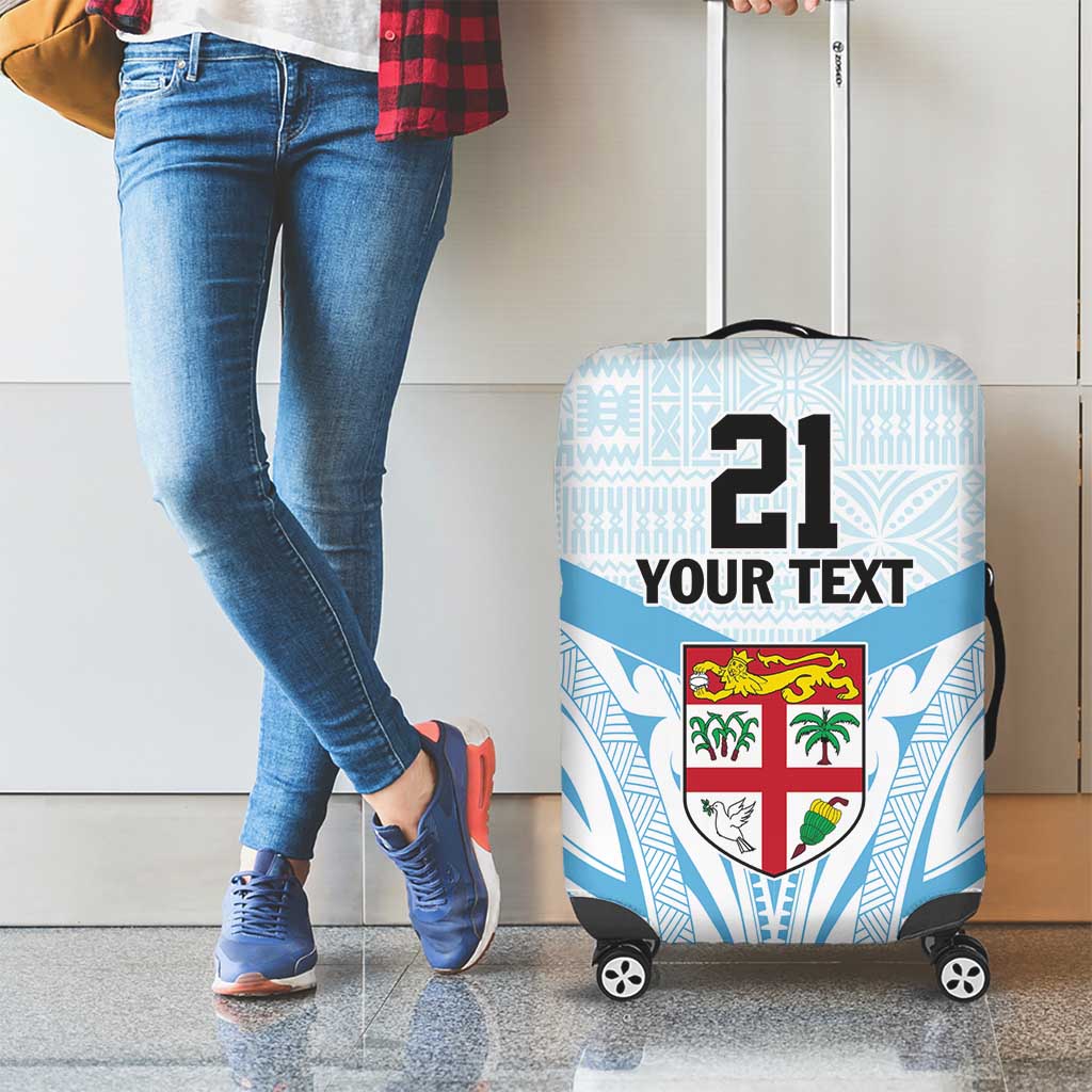 Fiji Football Custom Luggage Cover Bula Boys Go Champions
