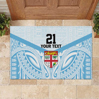 Fiji Football Custom Rubber Doormat Bula Boys Go Champions