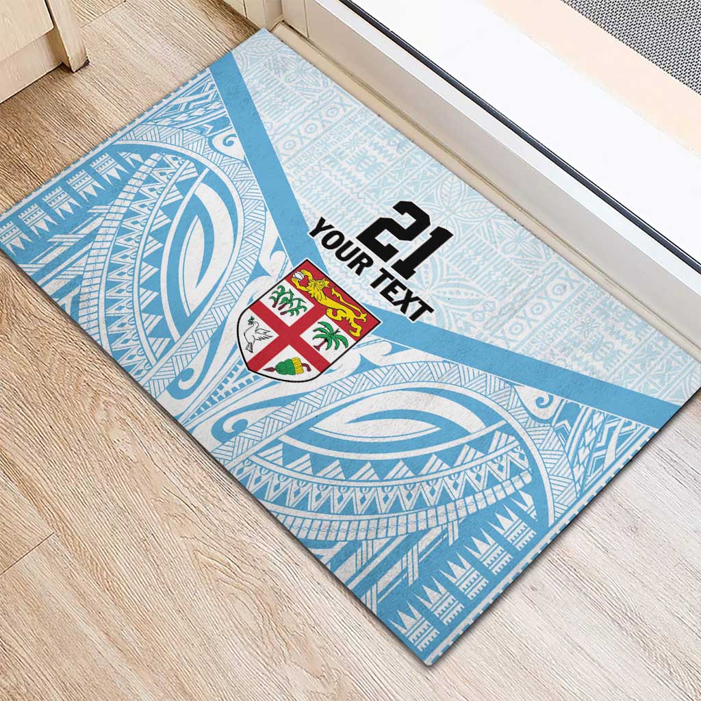Fiji Football Custom Rubber Doormat Bula Boys Go Champions