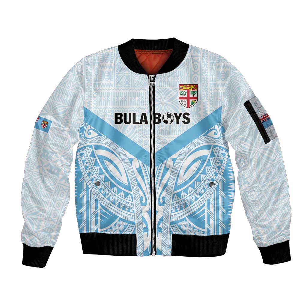 Fiji Football Custom Sleeve Zip Bomber Jacket Bula Boys Go Champions
