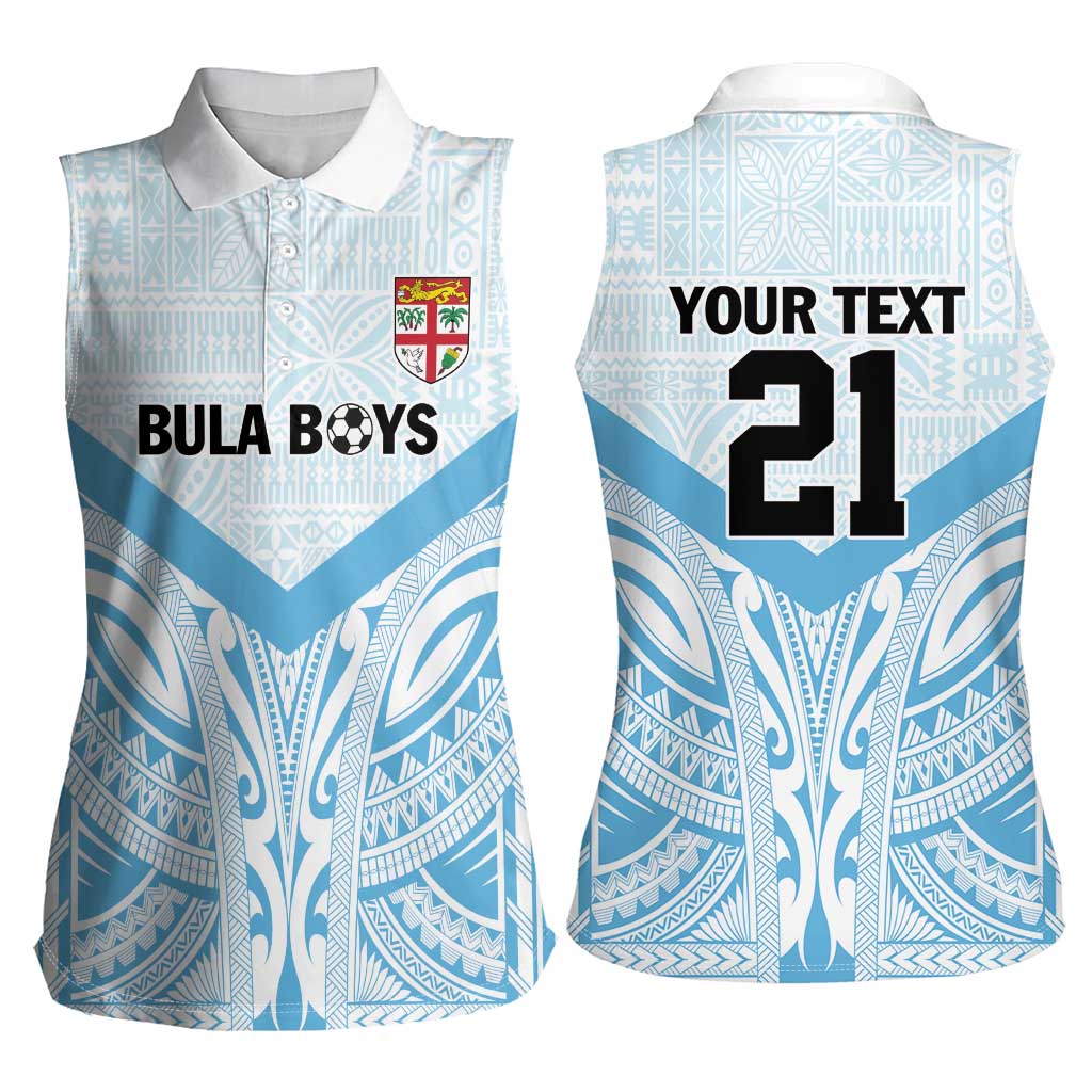 Fiji Football Custom Women Sleeveless Polo Shirt Bula Boys Go Champions