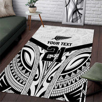 New Zealand Football Custom Area Rug All White Fern Go Champions