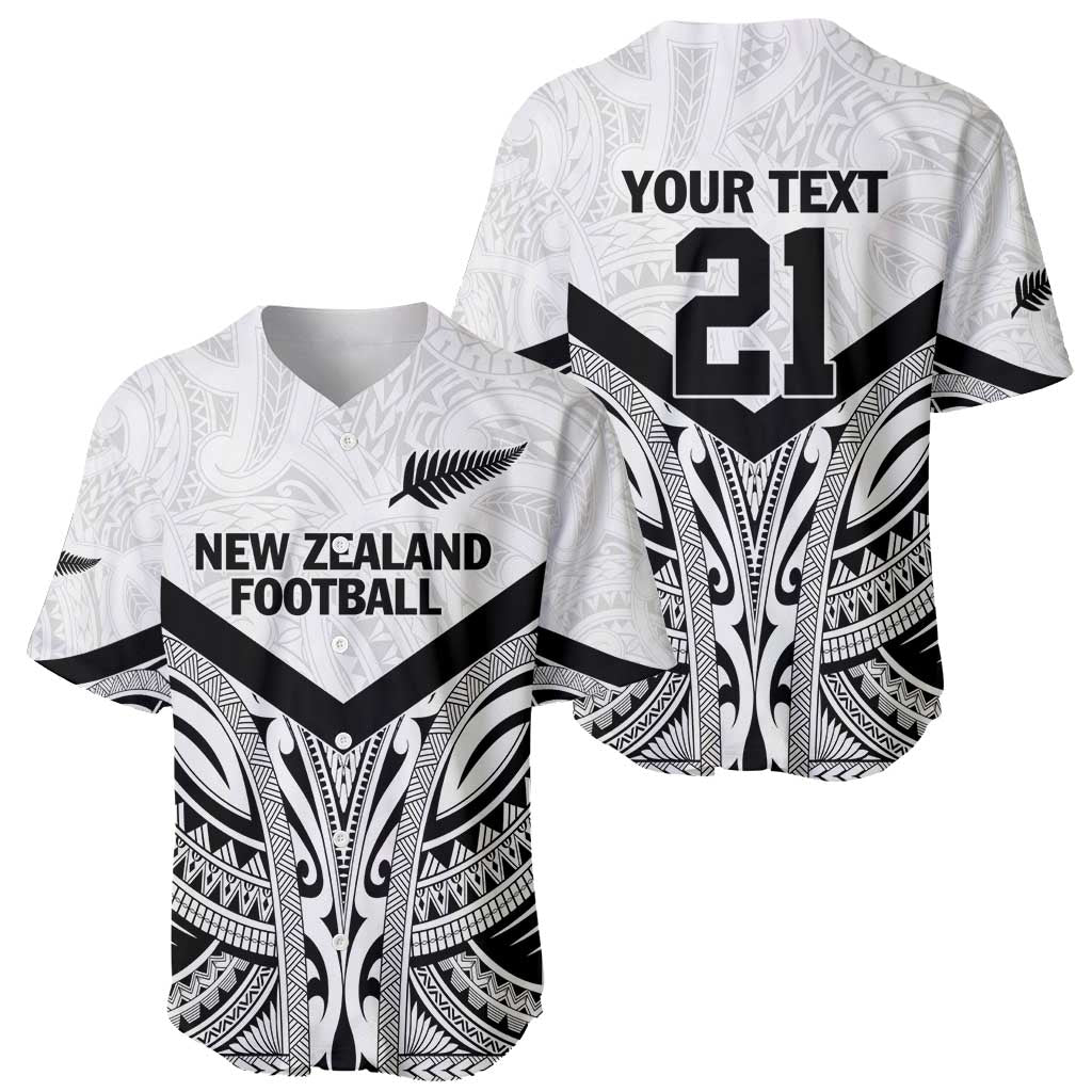 New Zealand Football Custom Baseball Jersey All White Fern Go Champions