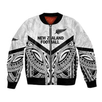 New Zealand Football Custom Bomber Jacket All White Fern Go Champions