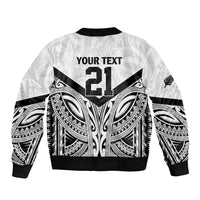 New Zealand Football Custom Bomber Jacket All White Fern Go Champions