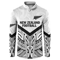 New Zealand Football Custom Button Sweatshirt All White Fern Go Champions