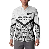 New Zealand Football Custom Button Sweatshirt All White Fern Go Champions