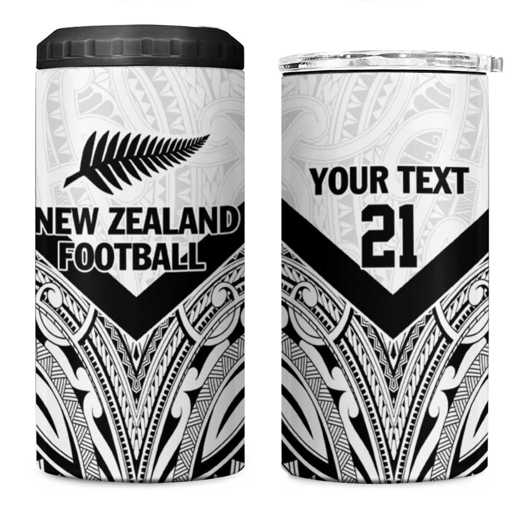 New Zealand Football Custom 4 in 1 Can Cooler Tumbler All White Fern Go Champions