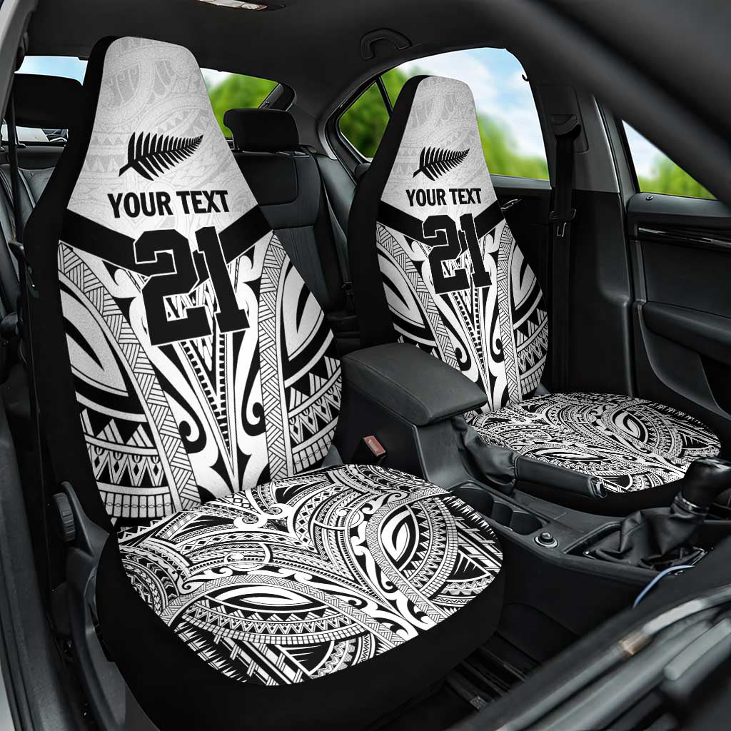 New Zealand Football Custom Car Seat Cover All White Fern Go Champions