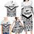 New Zealand Football Custom Family Matching Long Sleeve Bodycon Dress and Hawaiian Shirt All White Fern Go Champions