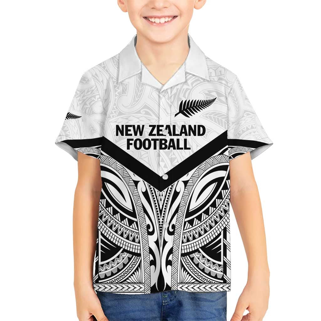 New Zealand Football Custom Family Matching Puletasi and Hawaiian Shirt All White Fern Go Champions
