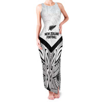 New Zealand Football Custom Family Matching Tank Maxi Dress and Hawaiian Shirt All White Fern Go Champions