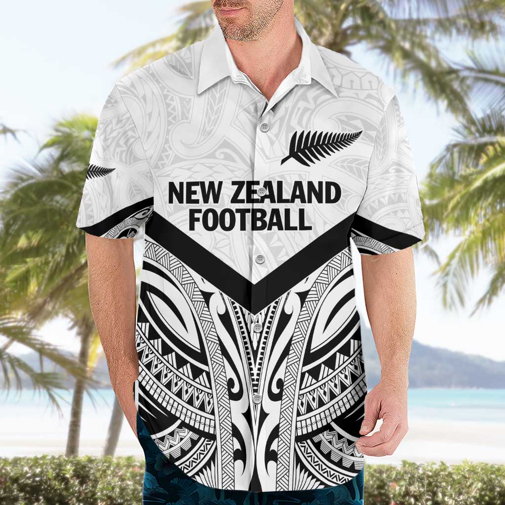 New Zealand Football Custom Hawaiian Shirt All White Fern Go Champions
