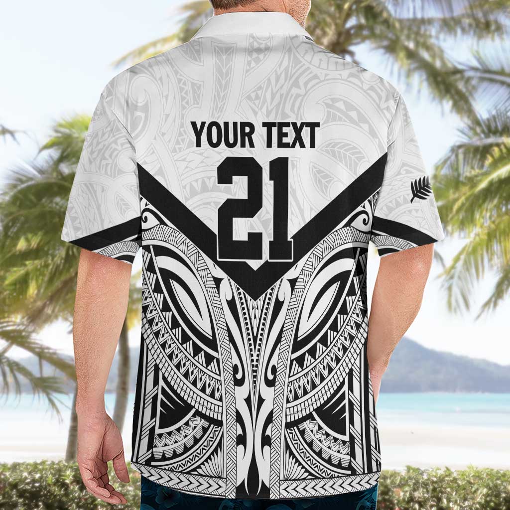 New Zealand Football Custom Hawaiian Shirt All White Fern Go Champions