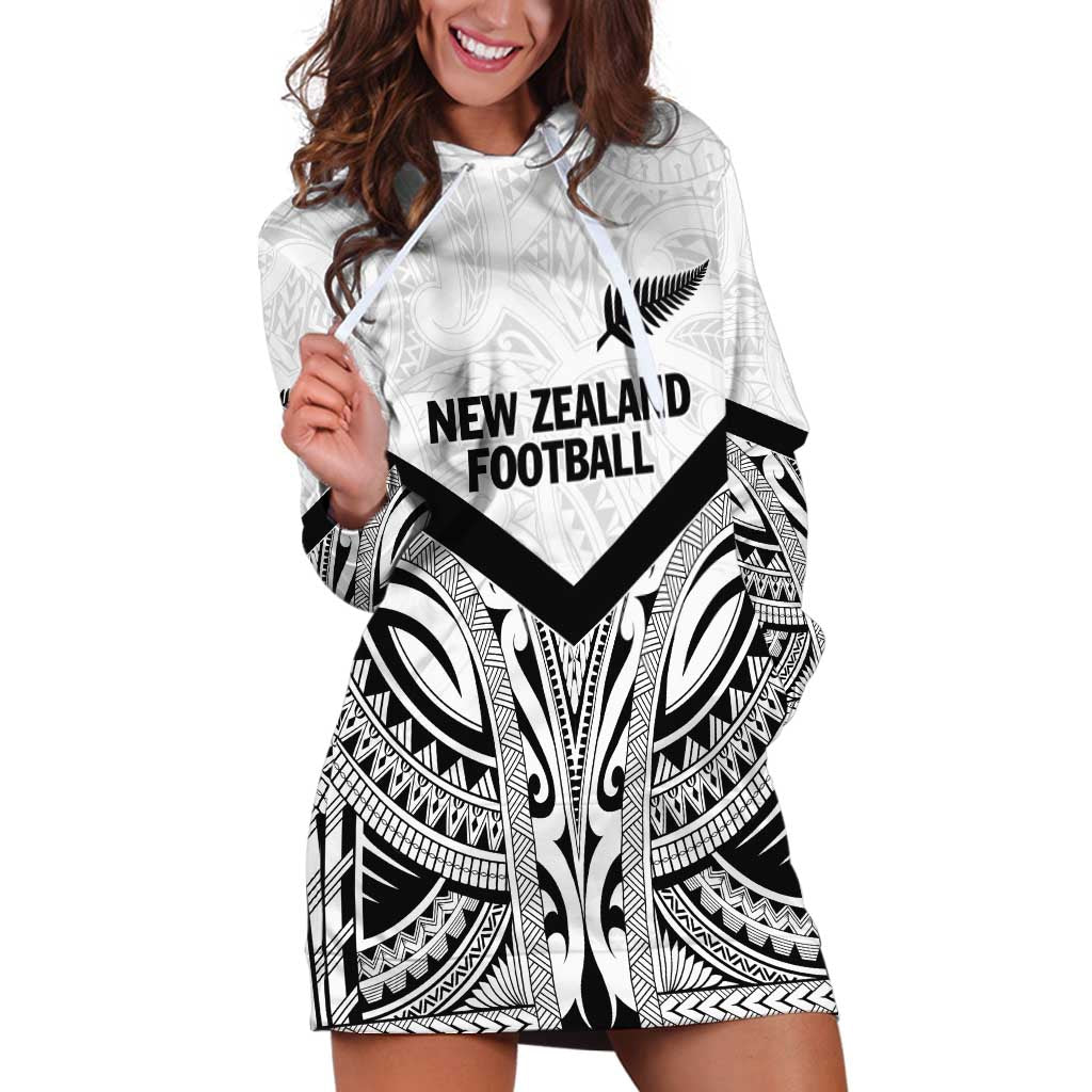 New Zealand Football Custom Hoodie Dress All White Fern Go Champions