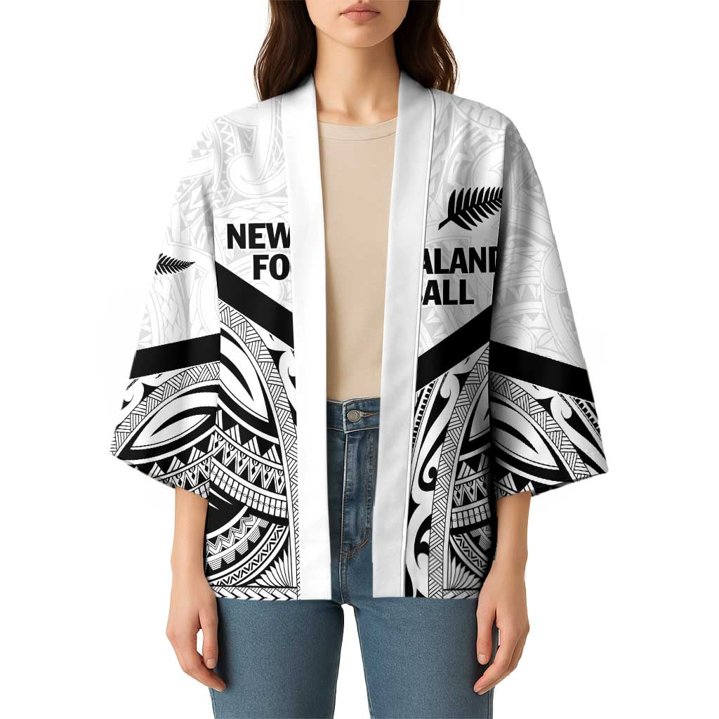 New Zealand Football Custom Kimono All White Fern Go Champions - Polynesian Pride