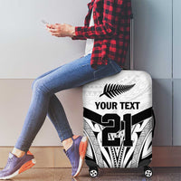 New Zealand Football Custom Luggage Cover All White Fern Go Champions