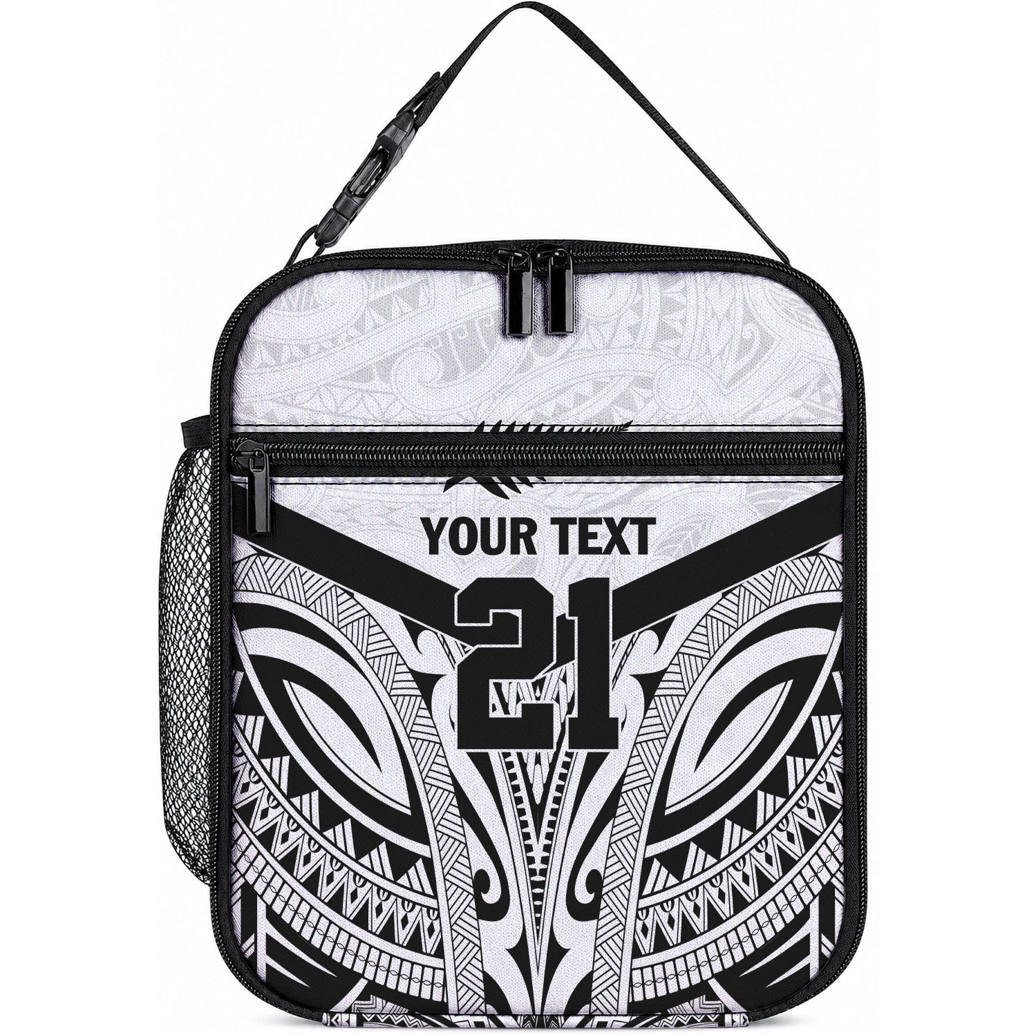 New Zealand Football Custom Lunch Bag All White Fern Go Champions LT9 10.2 × 8.3 × 4.3 inch White - Polynesian Pride