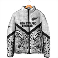 New Zealand Football Custom Padded Jacket All White Fern Go Champions - Polynesian Pride