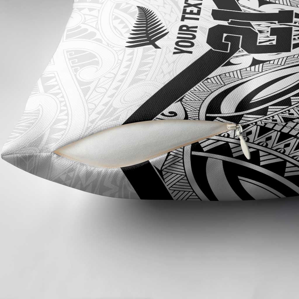 New Zealand Football Custom Pillow Cover All White Fern Go Champions - Polynesian Pride