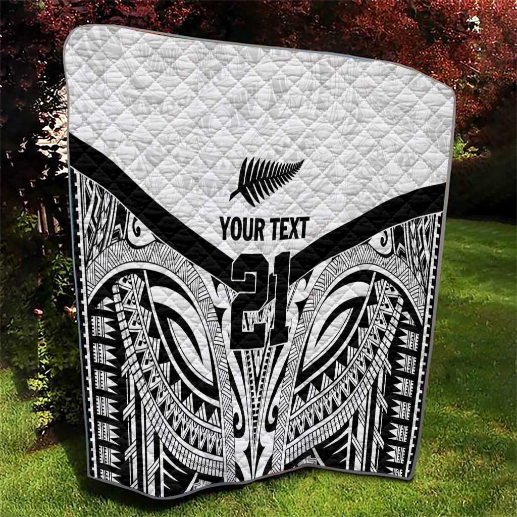 New Zealand Football Custom Quilt All White Fern Go Champions