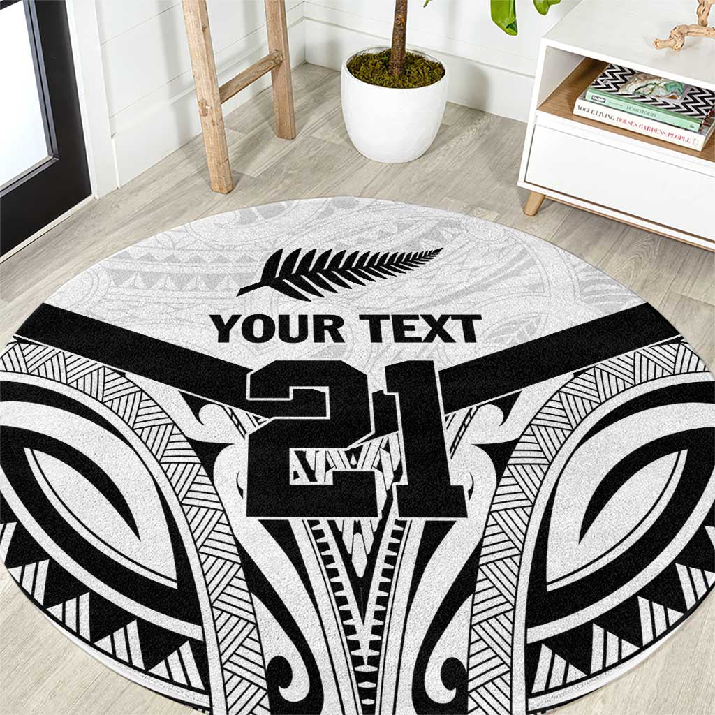 New Zealand Football Custom Round Carpet All White Fern Go Champions