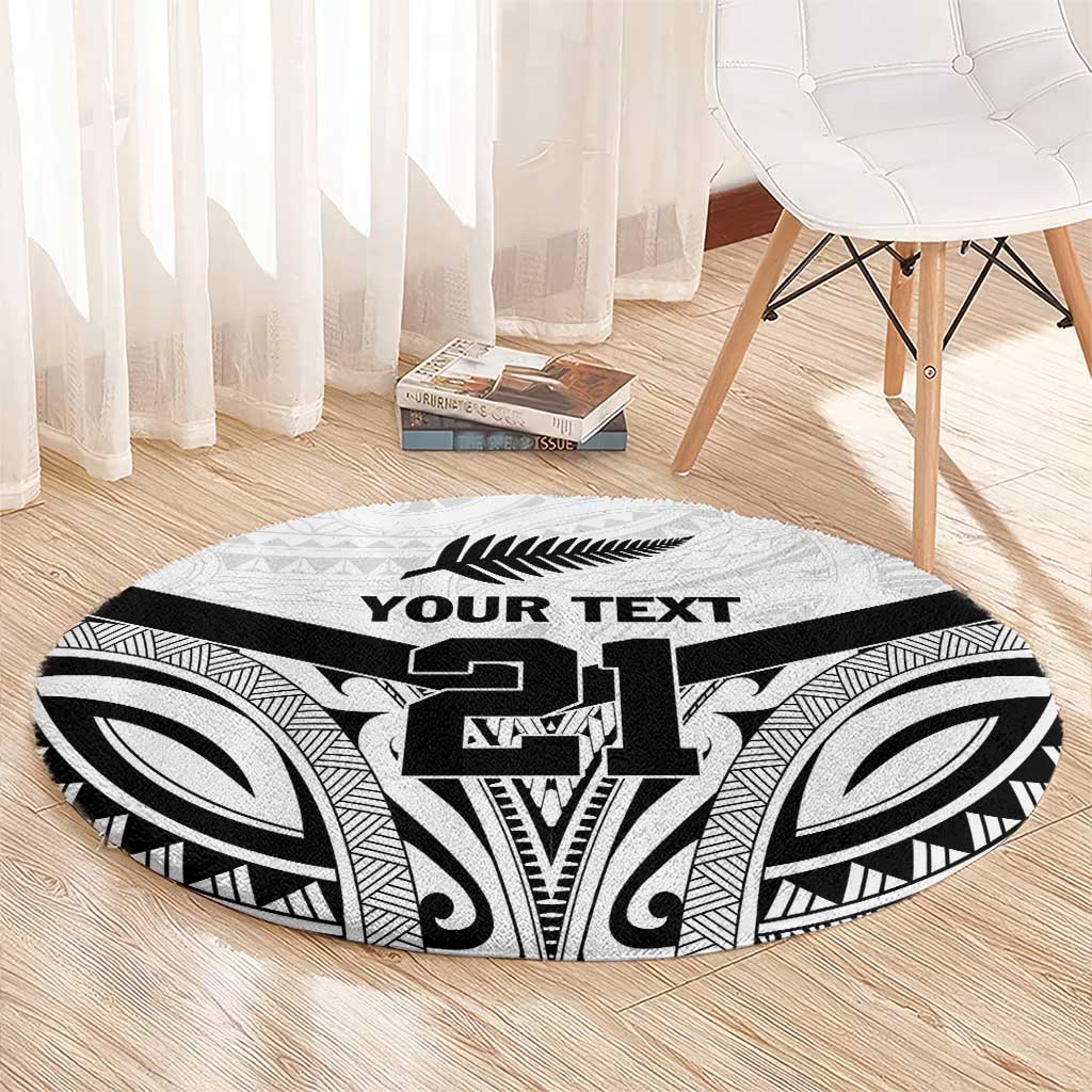 New Zealand Football Custom Round Carpet All White Fern Go Champions