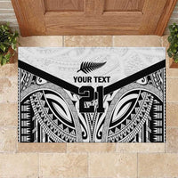 New Zealand Football Custom Rubber Doormat All White Fern Go Champions LT9 White - Polynesian Pride