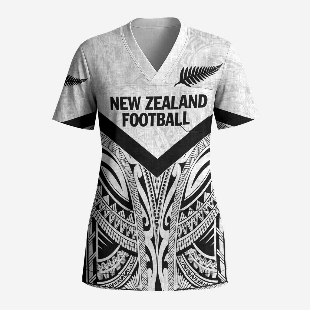 New Zealand Football Custom Scrub Top All White Fern Go Champions - Polynesian Pride