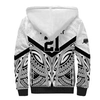 New Zealand Football Custom Sherpa Hoodie All White Fern Go Champions