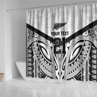 New Zealand Football Custom Shower Curtain All White Fern Go Champions