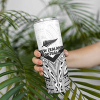 New Zealand Football Custom Skinny Tumbler All White Fern Go Champions