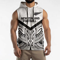 New Zealand Football Custom Sleeveless Hoodie All White Fern Go Champions - Polynesian Pride