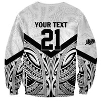 New Zealand Football Custom Sweatshirt All White Fern Go Champions