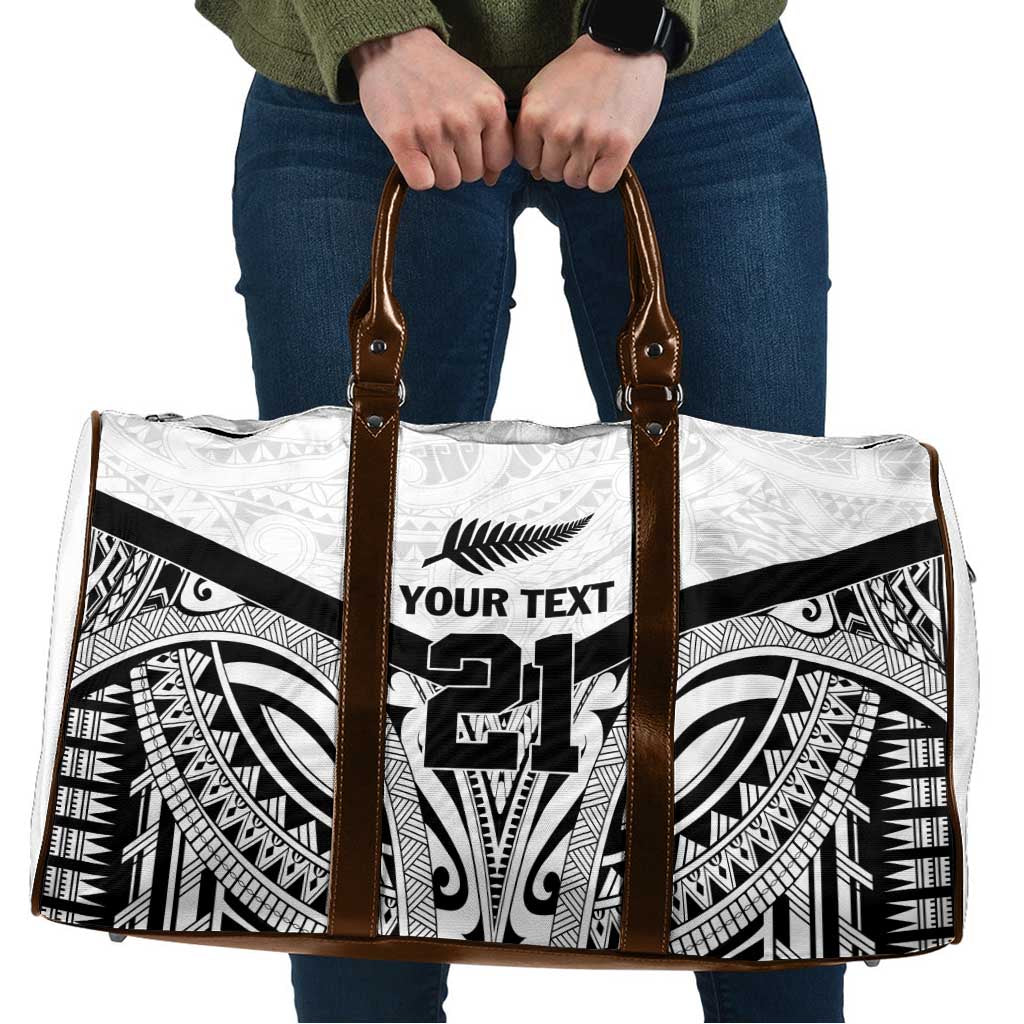 New Zealand Football Custom Travel Bag All White Fern Go Champions - Polynesian Pride